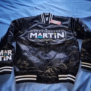 HEADWEAR CLASSICS MEN'S MARTIN LAWRENCE SATIN JACKET BLACK SIZE MEDIUM NEW!!!!